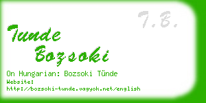 tunde bozsoki business card